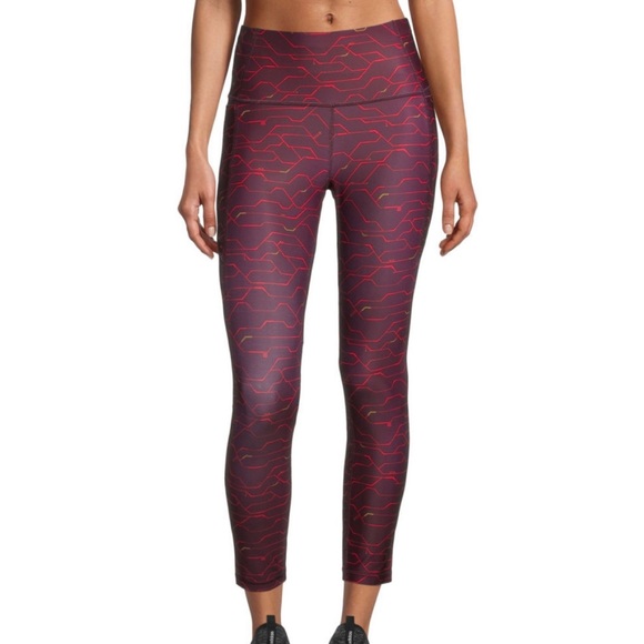 Xersion Women’s High Tech Burgundy Train High Rise 7/8 Ankle Legging L XL XXL - Picture 2 of 13